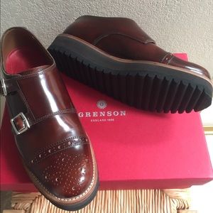 Grenson Celia leather platform shoe 7